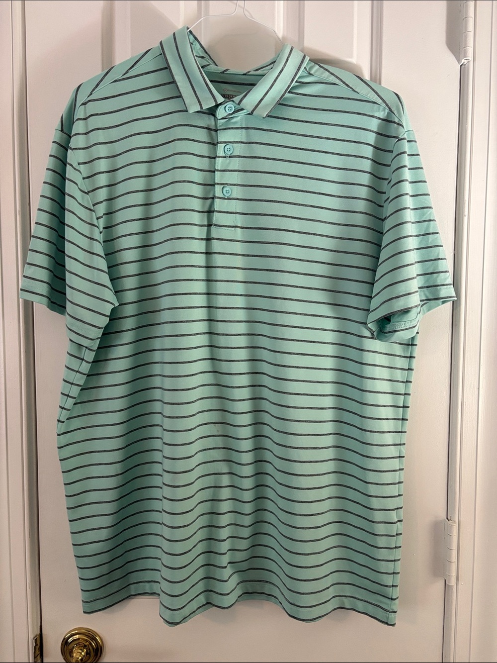 Men's Mint Green Stripe Polo Shirt
